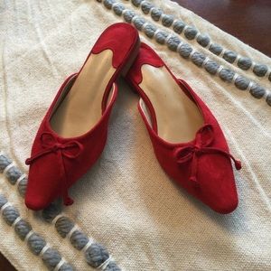 Time Artisan- Beautiful Red Bow Mules